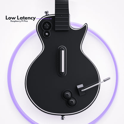 Angel Custom Guitars Low Latency Raspberry PI Modded guitar hero controller